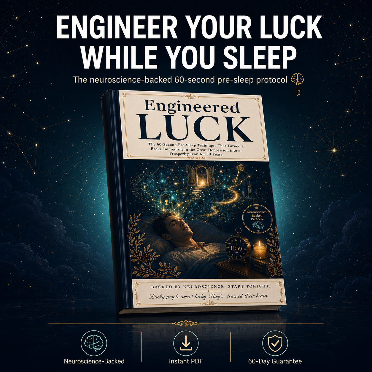 Engineered Luck — The 60-Second Pre-Sleep Protocol to Reprogram Your Brain's Opportunity Filter